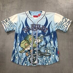 Vintage No Rules Shirt Youth XL Skater BMX Grunge Flames Y2K Mac Daddy Baseball